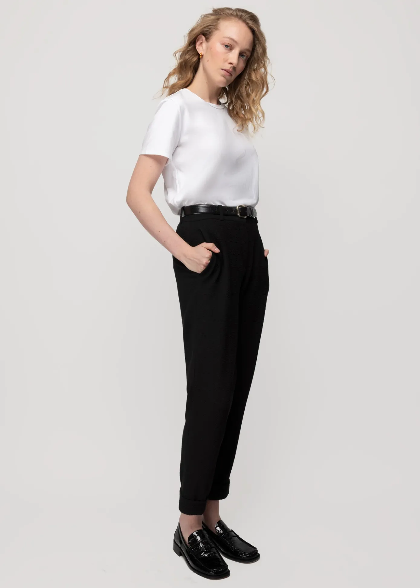 Clearance Crinkle Structuur Chino Vrouw Basics