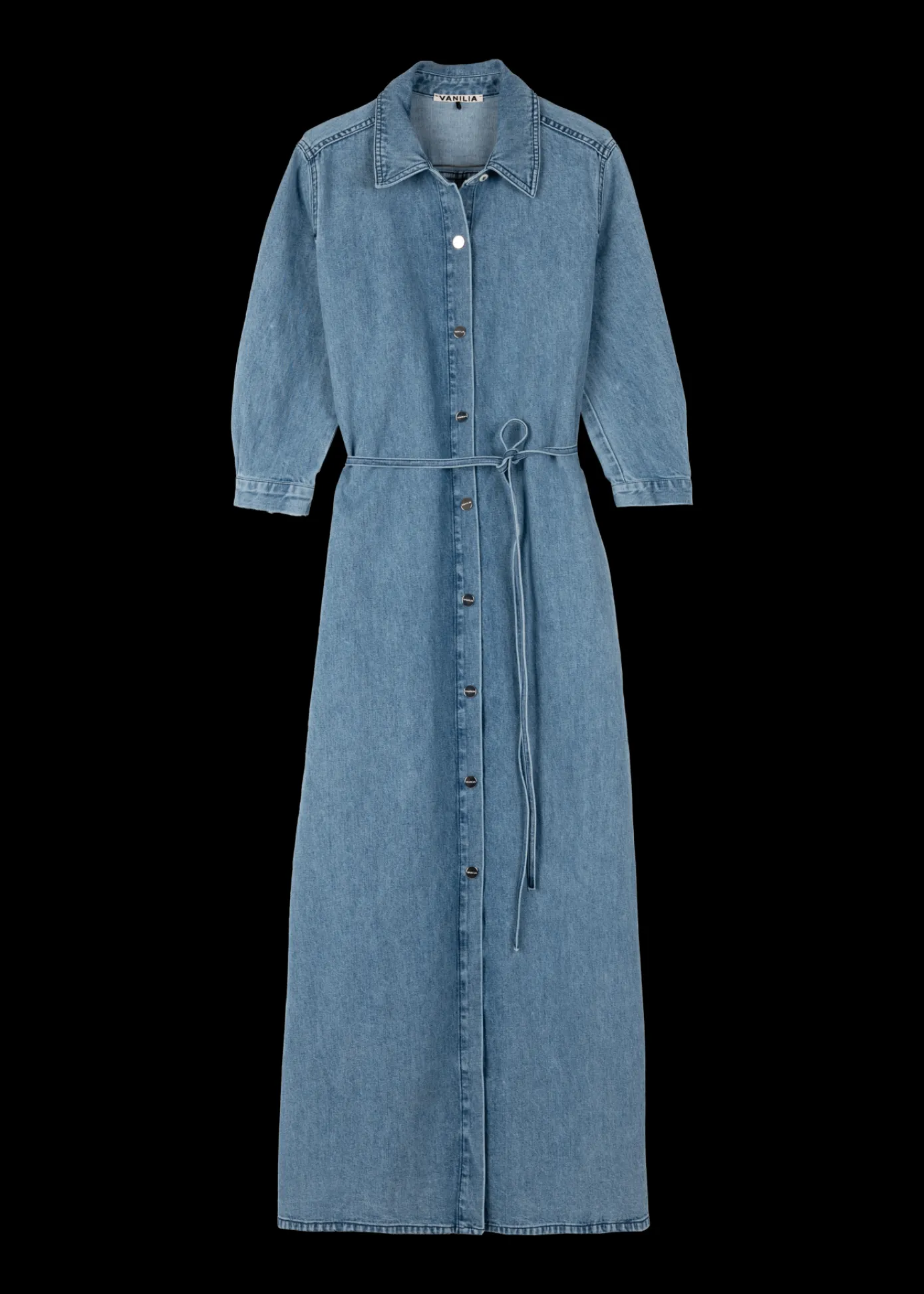 New Denim Midi Jurk Vrouw Jurken