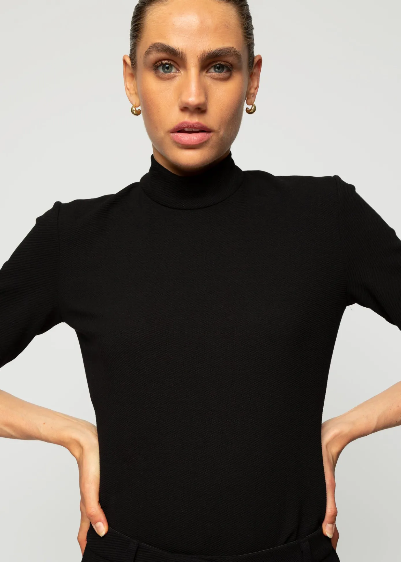 Best Sale Rib Top Met Col Vrouw Basics