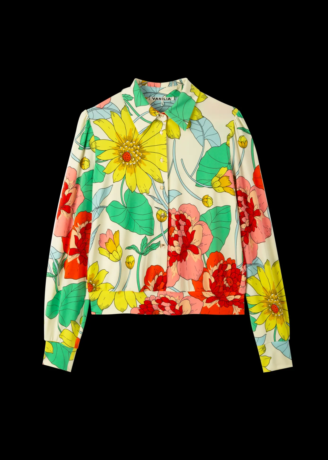 Discount Tricot Blouse Met Bloemenprint Vrouw Blouses