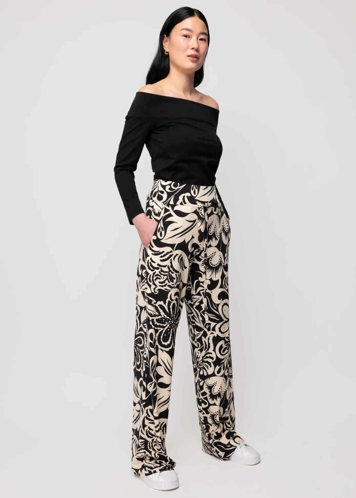 Best Sale Tricot Broek Met Bloemenprint Vrouw Two-Pieces