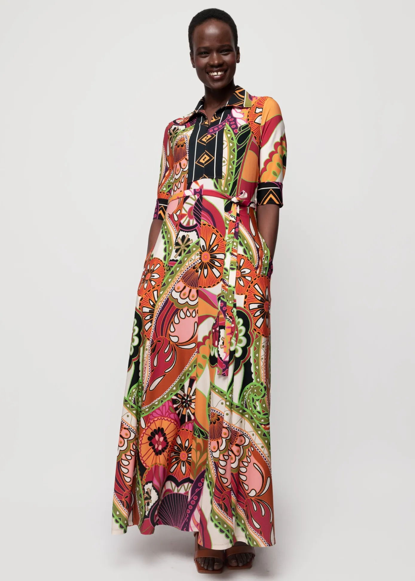 Shop Tricot Maxi-Jurk Met Print Vrouw Jurken