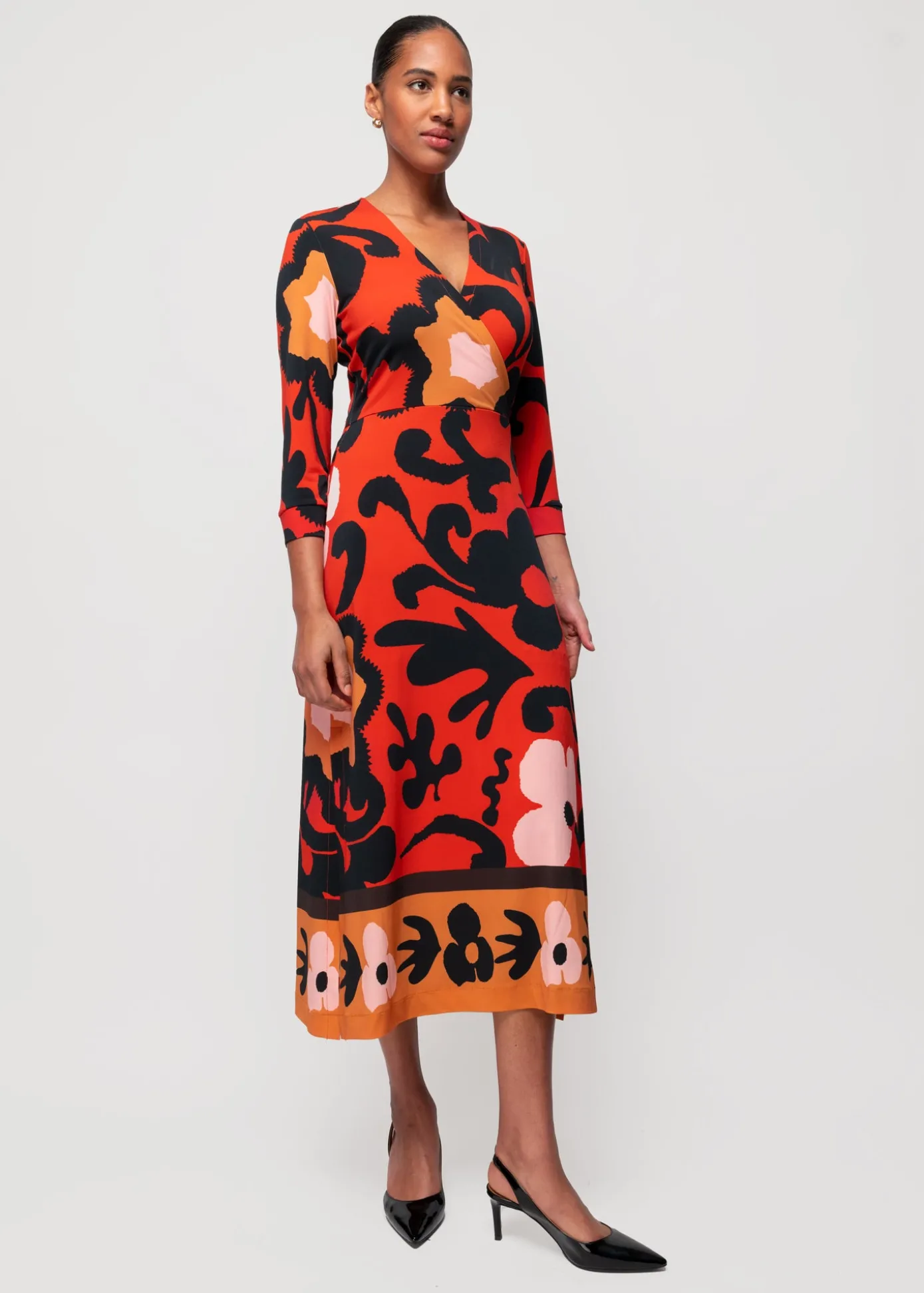 Online Tricot Midi Jurk Met Bloemenprint Vrouw Jurken