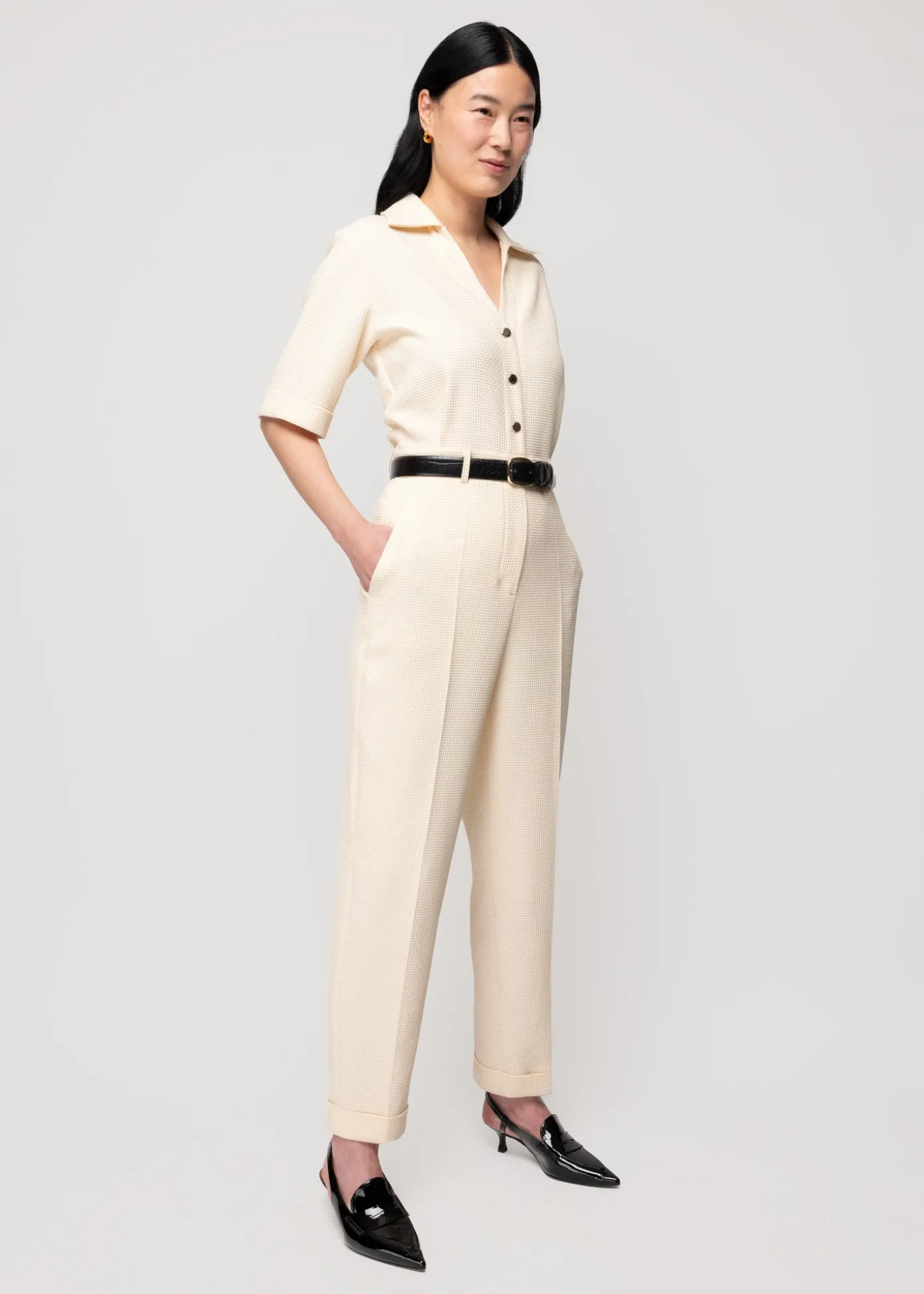 Best Sale Wafelstructuur Jumpsuit Vrouw Basics